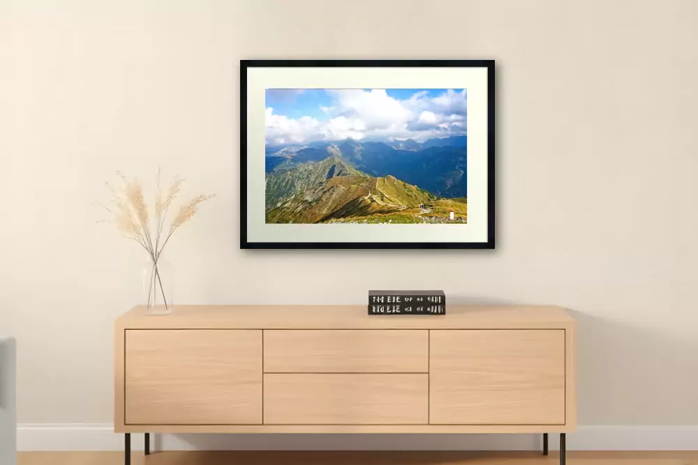 Framed Art Photo - Czerwone Wierchy Polish Tatras - wood comode